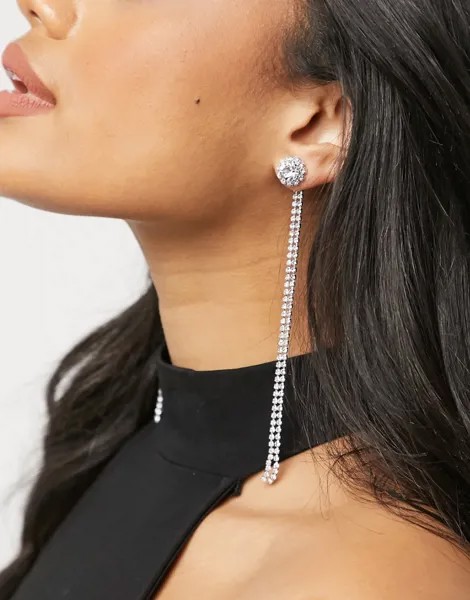 Серьги-подвески с кристаллами Swarovski от Krystal London Rosetta-Очистить