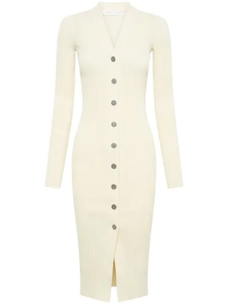 Dion Lee платье Gradient в рубчик, нейтральный цвет