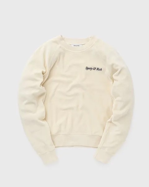 Свитер Sporty & Rich Italic Logo Raglan Sweater, цвет cream/navy