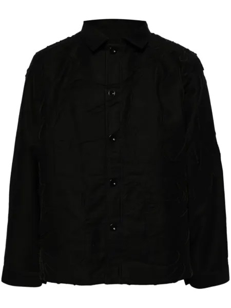 Куртка-рубашка с вышивкой sacai, черный