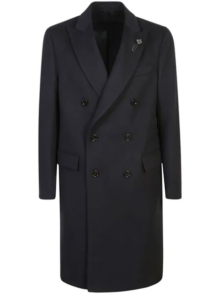 Lardini пальто с брошью, черный