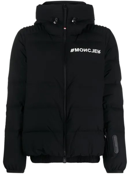 Moncler Grenoble пуховик Suisses с логотипом, черный