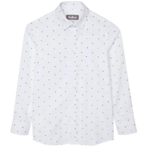 Белая рубашка с принтом Gulliver, модель 220GSBC2314, размер 134