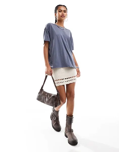 Голубая футболка свободного кроя свободного кроя Free People Nina