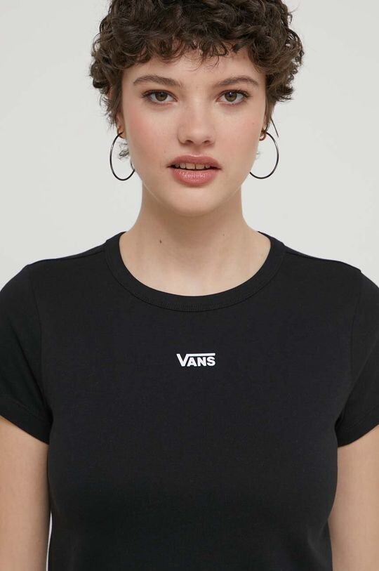 Хлопковая футболка Vans, черный