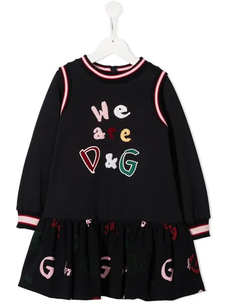 Dolce & Gabbana Kids платье-толстовка с логотипом