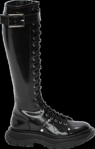 Кроссовки Alexander McQueen Wmns Tread Lace Up Boot Black Silver, черный