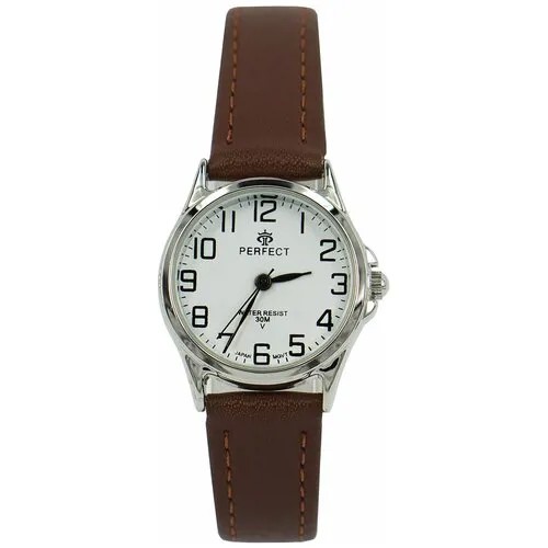Perfect часы наручные, кварцевые, на батарейке, женские, металлический корпус, кожаный ремень, металлический браслет, с японским механизмом LX017-098-8