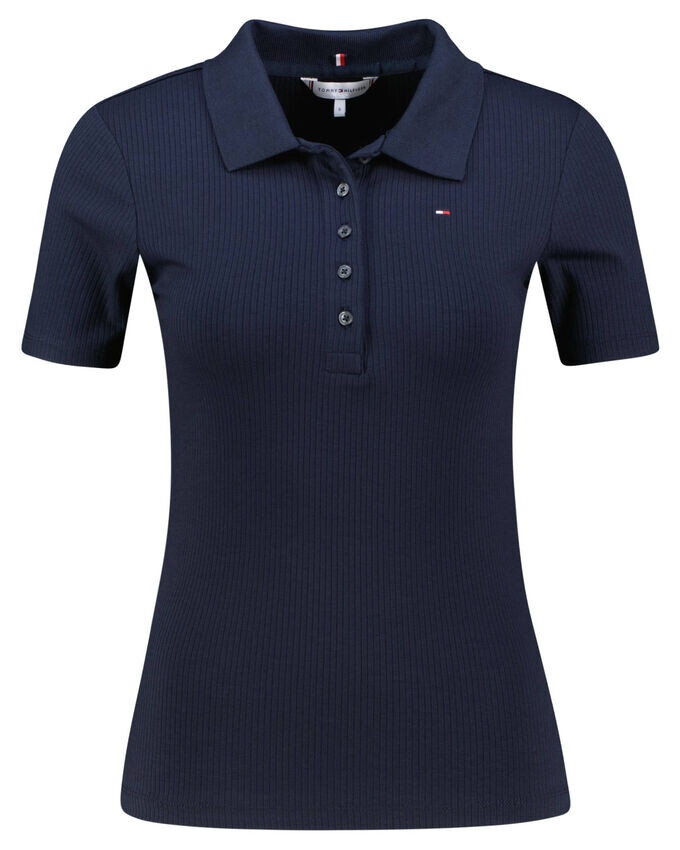 Рубашка-Поло в тонкую рубашку 5x2 в рубчик Tommy Hilfiger, синий