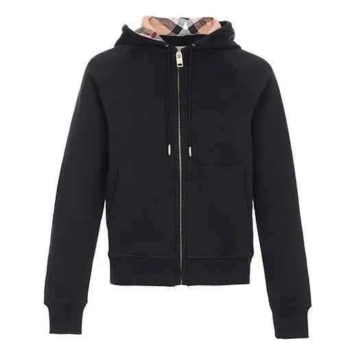 Куртка Burberry ribbed Fleece Lined Hooded Jacket Black, черный