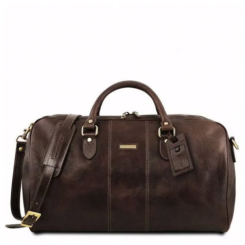 Сумка дорожная Tuscany Leather, натуральная кожа, 45 л, 55х29.5х29.5 см, ручная кладь, плечевой ремень, коричневый