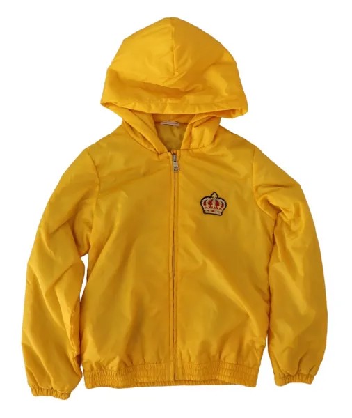 DOLCE - GABBANA Детская желтая куртка с капюшоном и вышивкой короны 9/10 лет 600 долларов США
