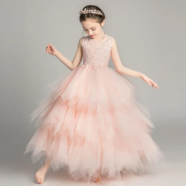 Детское платье, платье принцессы, пушистая рубашка для девочки, женское свадебное платье с цветами для маленькой девочки