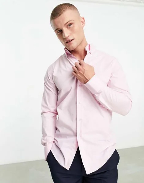 Светло-розовая элегантная рубашка Shelby and Sons Chilwell