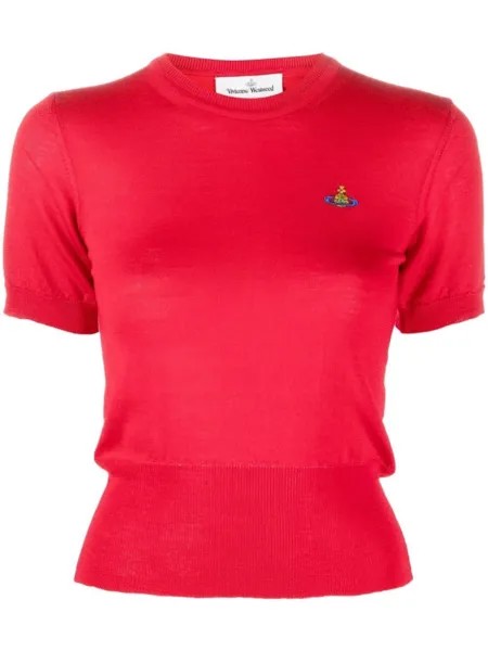 Vivienne Westwood трикотажный топ с вышивкой Orb, красный