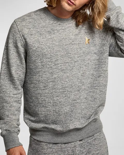 Мужской свитшот Star из хлопка и стрейча Golden Goose, цвет Medium Grey Melange/