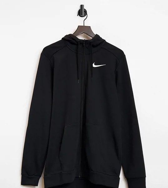 Худи черного цвета на сквозной молнии Nike Training Tall Dry-Черный цвет