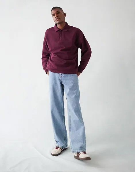 Голубые джинсы свободного кроя Topman