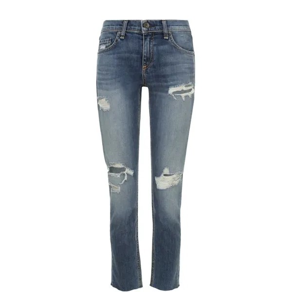 Укороченные джинсы с потертостями Rag&Bone