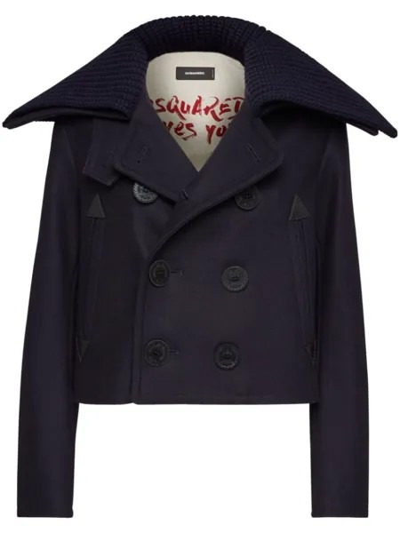 Dsquared2 укороченный двубортный бушлат, синий