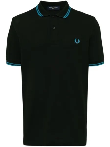 Fred Perry футболка с вышитым логотипом, зеленый