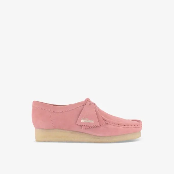 Замшевые туфли wallabee с логотипом Clarks Originals, розовый