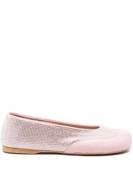 JW Anderson балетки с кристаллами, розовый