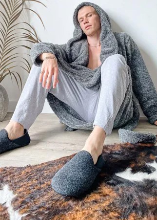 Черные слиперы со складным задником ASOS DESIGN-Черный цвет
