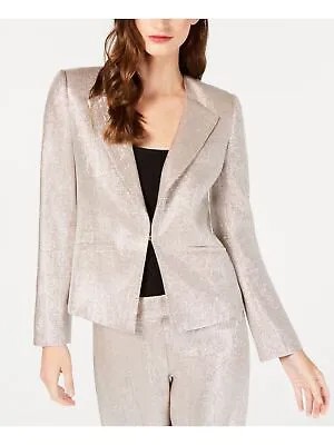 RACHEL ZOE Womens Silver Metallic Wear To Work Suit Jacket 4
