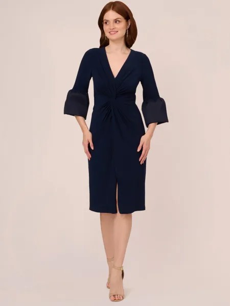 Adrianna Papell Однотонное платье из тафты из джерси, Midnight