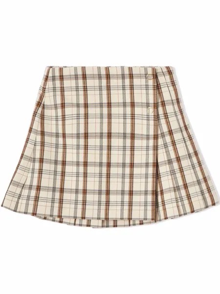 Burberry Kids шерстяная юбка с логотипом