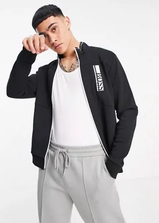 Черный свитшот на сквозной молнии BOSS Athleisure Skaz 1-Черный цвет