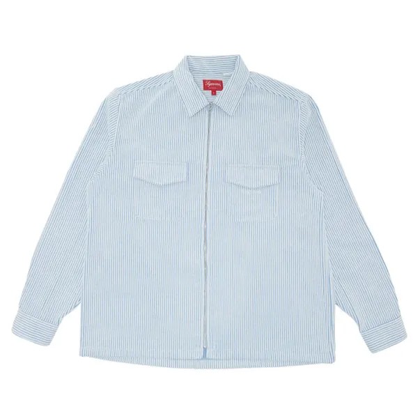 Рубашка Supreme 2-Tone Corduroy Zip Up Shirt 'White', белый