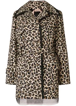 Nº21 леопардовая куртка с поясом