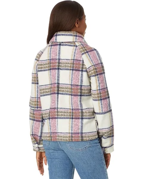 Куртка Avec Les Filles Plaid Zip Front Jacket, цвет Navy/Pink/Cream Plaid