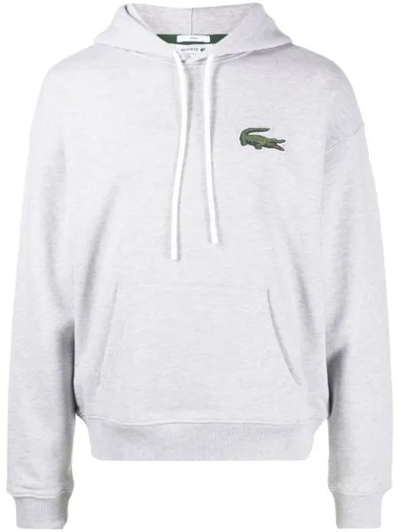 Lacoste худи с нашивкой-логотипом, серый