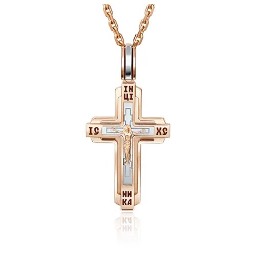 PLATINA jewelry Крестик из комбинированного золота без камней 03-2791-00-000-1111-66