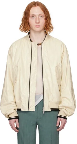 Бежевый бомбер на молнии Dries Van Noten