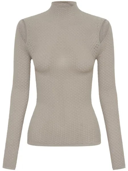 Dion Lee топ с длинными рукавами и вырезами, нейтральный цвет