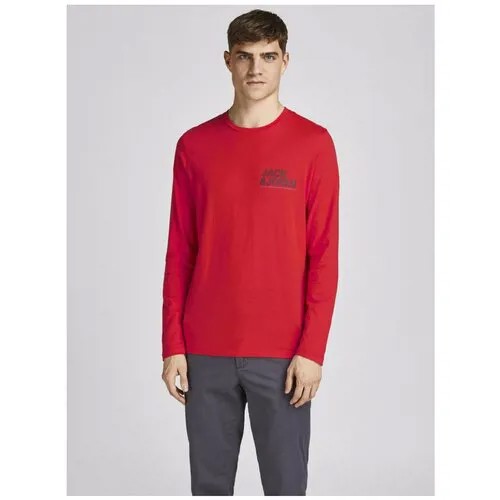Jack & Jones, футболка С длинными рукавами мужская, Цвет: красный, размер: S