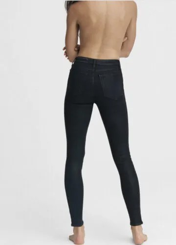 RAG - BONE Черные джинсы скинни Nina с высокой посадкой и покрытием 23 255 долларов США