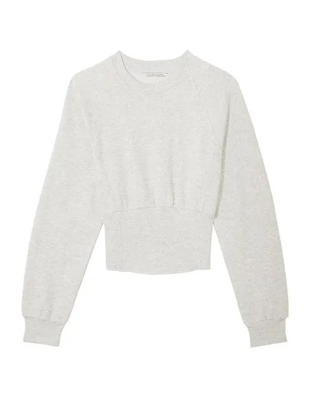 Свитшот Victoria's Secret Cotton Fleece Corset Crewneck, светло-серый