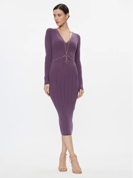 Трикотажное платье приталенного кроя Elisabetta Franchi, фиолетовый