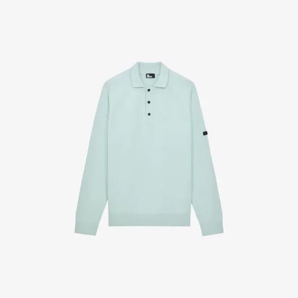 Трикотажный джемпер на пуговицах с логотипом The Kooples, цвет ocean