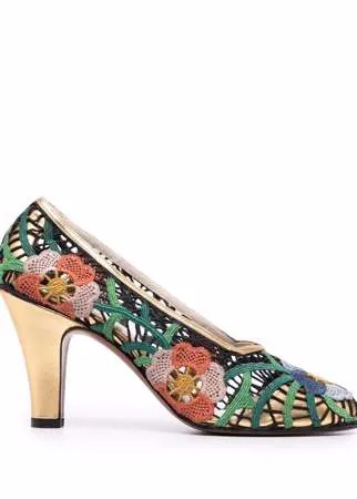 Salvatore Ferragamo туфли-лодочки с цветочной вышивкой