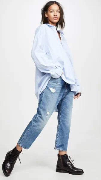 Рубашка R13 Drop Neck Oxford, синий