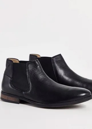 Низкие ботинки челси из гладкой кожи черного цвета Jack & Jones-Черный цвет