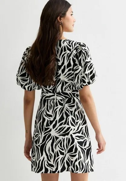 Повседневное платье ABSTRACT BELTED New Look, черный