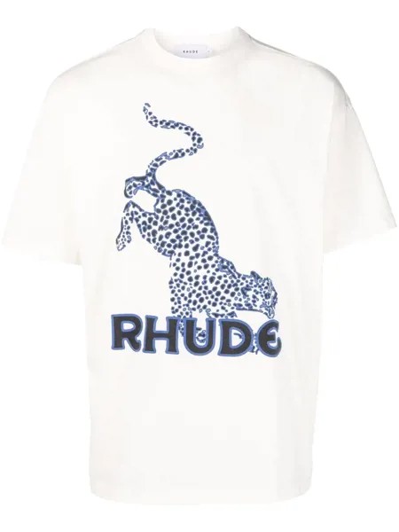 Rhude футболка с леопардовым принтом