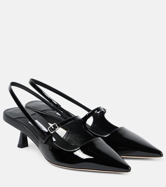 Туфли-лодочки Didi 45 из лакированной кожи с открытой пяткой Jimmy Choo, черный